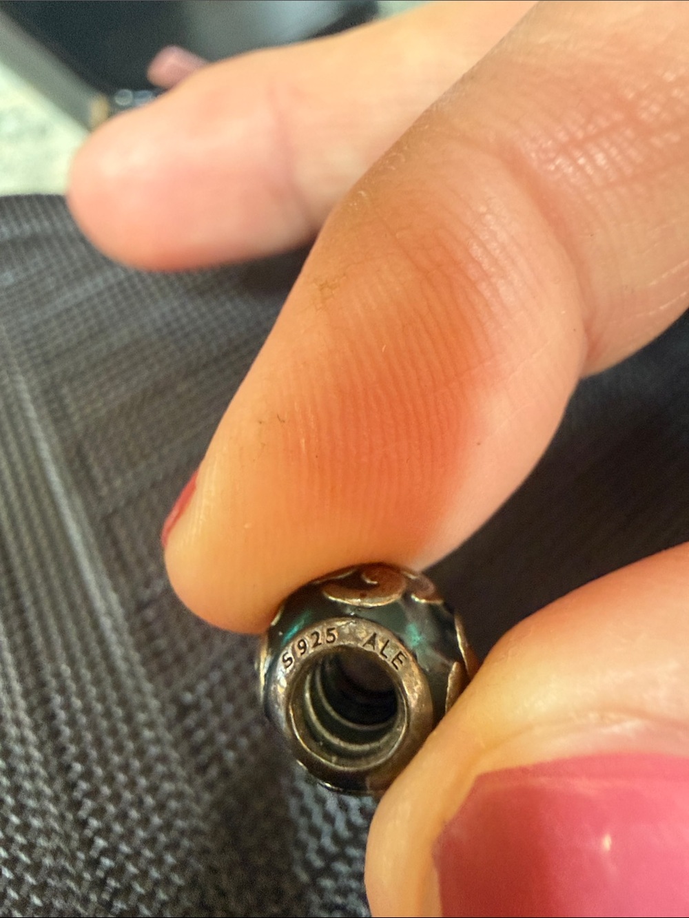 Pandora Green and Gold Filigree Charm - Picture 2 of 2